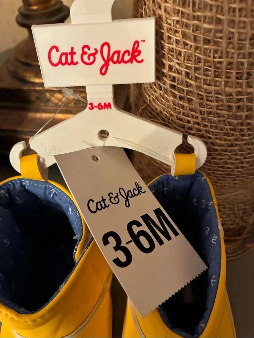 Cat & Jack, NEW WITH TAGS, pre-walker infant BRIGHT LEMON YELLOW rain boots.